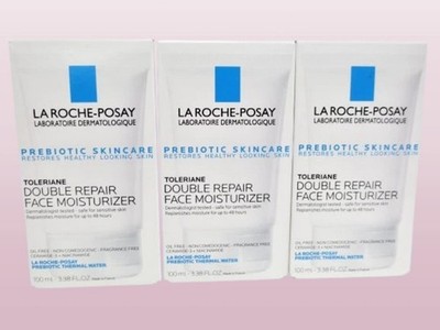 LA ROCHE POSAY TOLERIANE DOUBLE REPAIR FACE MOISTURIZER 3.38 OZ EXP:10/2028 3PC