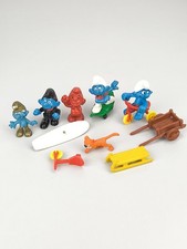 Schleich Schlümpfe Set: Smurf mit Skateboard, Dreirad & Zubehör - Vintage Peyo