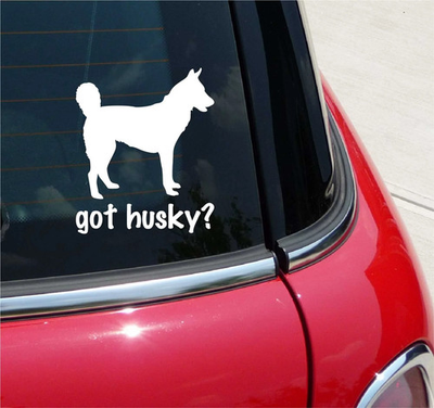 #ad GOT HUSKY? SIBERIAN DOG GRAPHIC DECAL STICKER ART CAR WALL DECOR $2.45