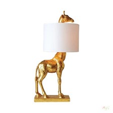 Nordic Art Style Gold/White Giraffe Table Lamp LED Animals Decorate Desk Lights[