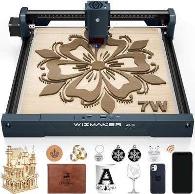 7W Laser Engraver - 300x300mm Area, Fast 10000mm/min, Ideal for Wood & Metal