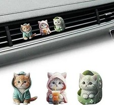 3PCS Cute Cat Car Air Freshener Vent Clip, 2D Flat Acrylic Auto Air Conditioning