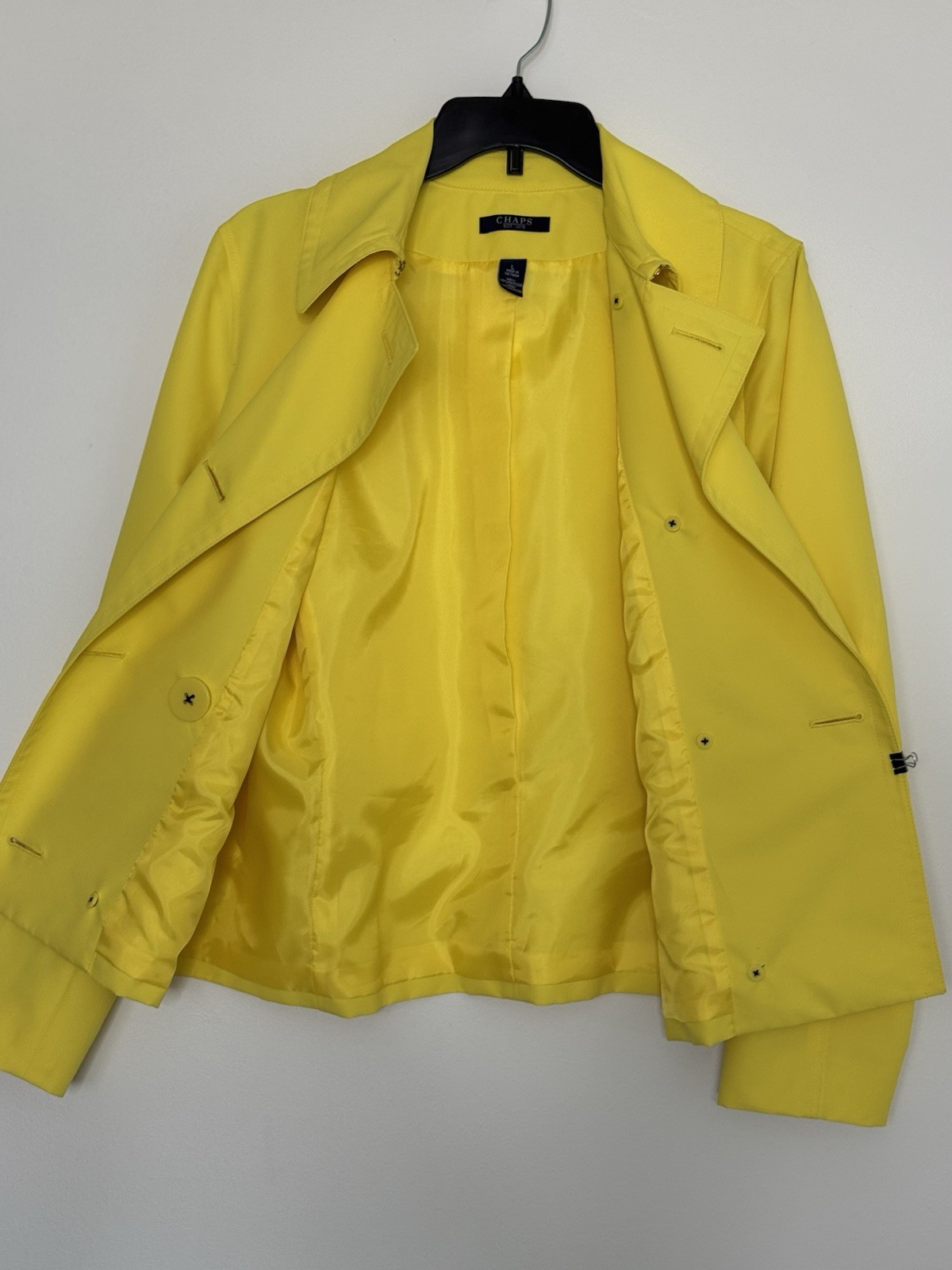 Large Chaps Yellow light Coat,Button-Down, Collar… - image 3