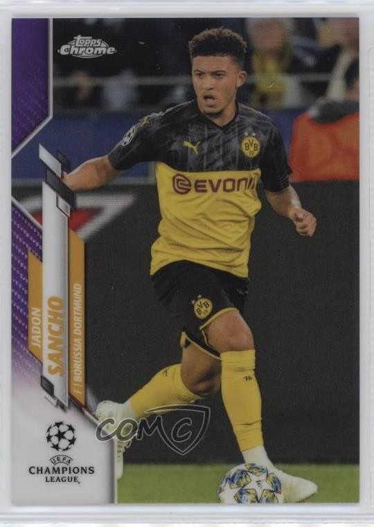2019-20 Topps Chrome UCL Purple Refractor 199/250 Jadon Sancho #16 15hl