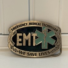 Vintage Emergency Medical Technician EMT We Save Lives Belt Buckle