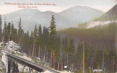 Great Northern Railway - Climbing the Cascades - WASHINGTON - 1910