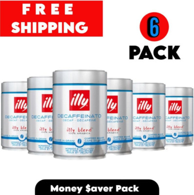 illy Decaf Green Decafeinated Coffee Beans Tin 250g   6 PACK-EXP 01/2026