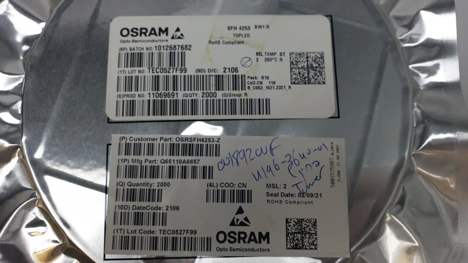 Lot of 2000 OSRAM SFH 4253 TopLED - New - Image 2 of 4