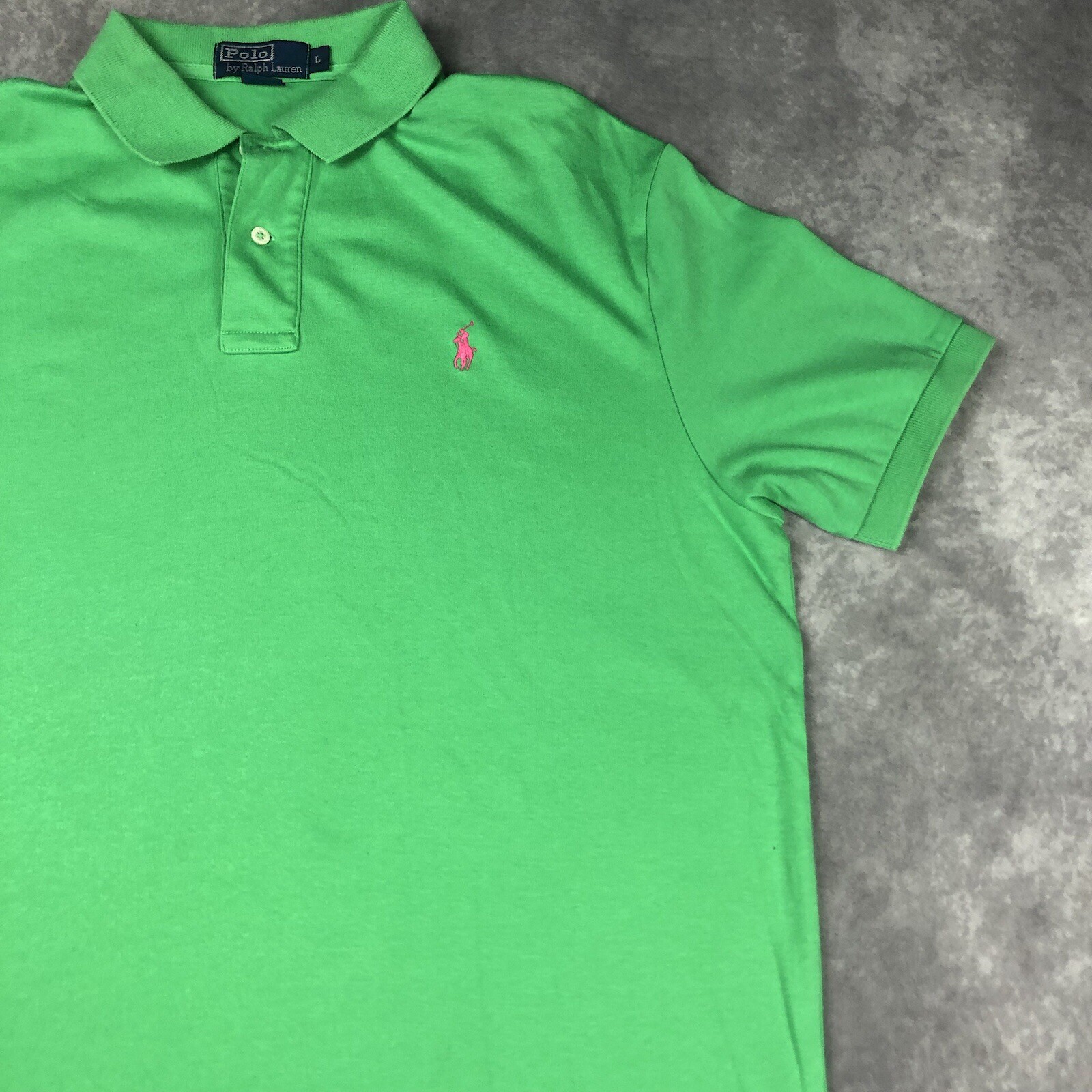 Polo Ralph Lauren camicia uomo L verde golf polo pony manica corta cotone piqué