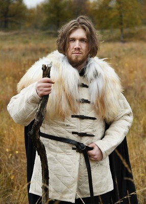 Battle-Merchant Wikinger Schulterfell Nordlandschnucke weiß meliert Mittelalter 