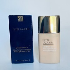 Estee Lauder Double Wear Sheer Long Wear Makeup 1W1 Bone 1 Oz New in Box