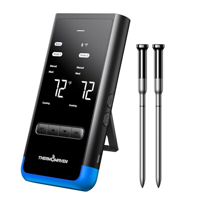 Wireless Smart Meat Thermometer 6 Sensors Standalone Base, Smart WiFi