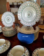 Raynaud Limoges Ceralene Lafayette 48 Pc Luncheon Dessert 12 Set Tea Cup Saucer!