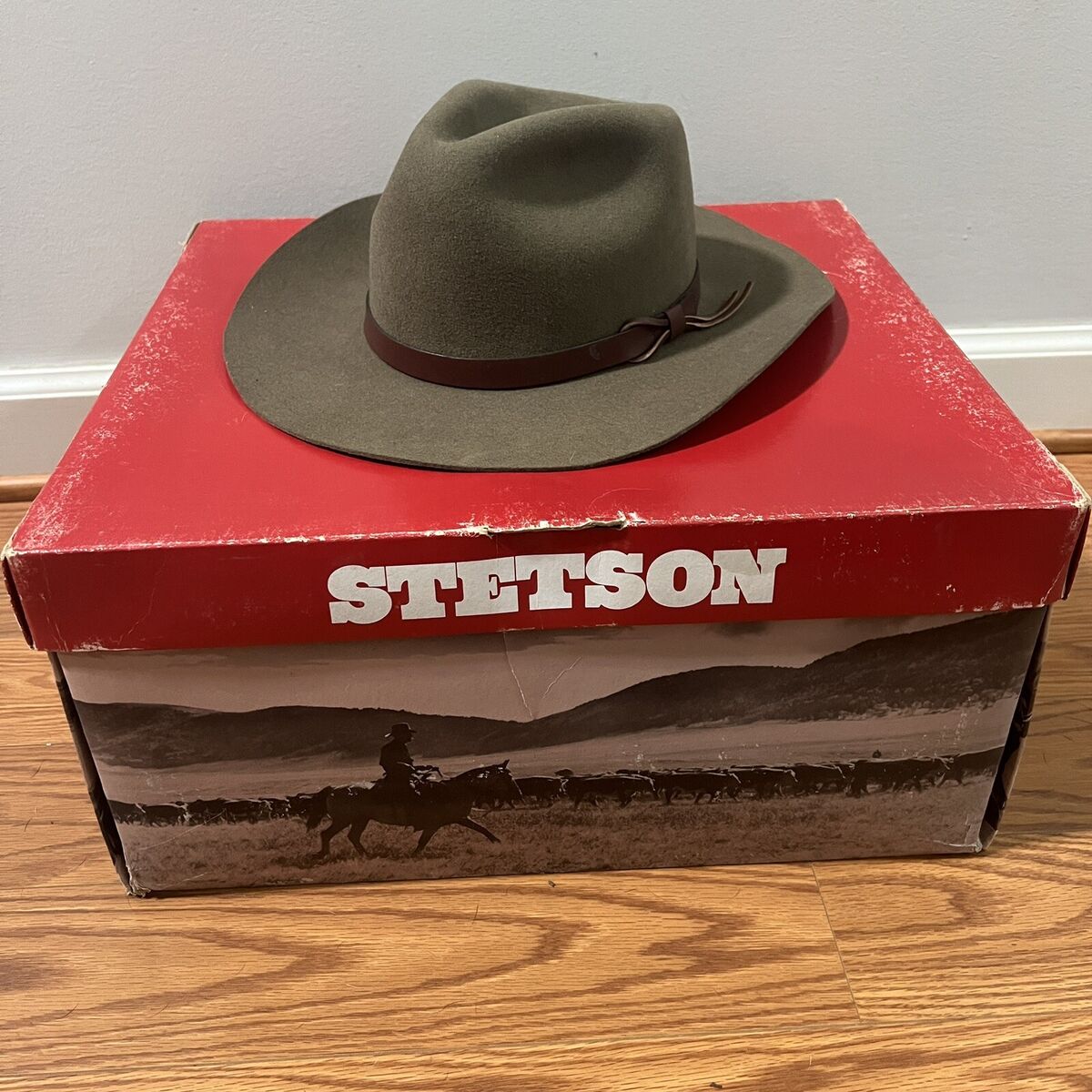 Vintage Stetson Pony Express Pure Wool Cowboy Hat Olive Vintage Stetson Pony Express Pure Wool Cowboy Hat Olive