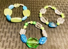 3 piece elastic beaded bracelet
