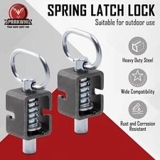 2x Utility Steel Spring Trailer Gate Loaded Weld-On Spring Latch Lock Assembly