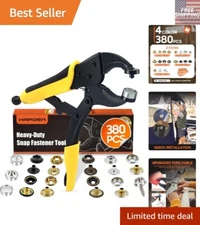 Heavy-Duty Snap Fastener Tool with 100 Snaps - Perfect for Boat Covers & Tarps