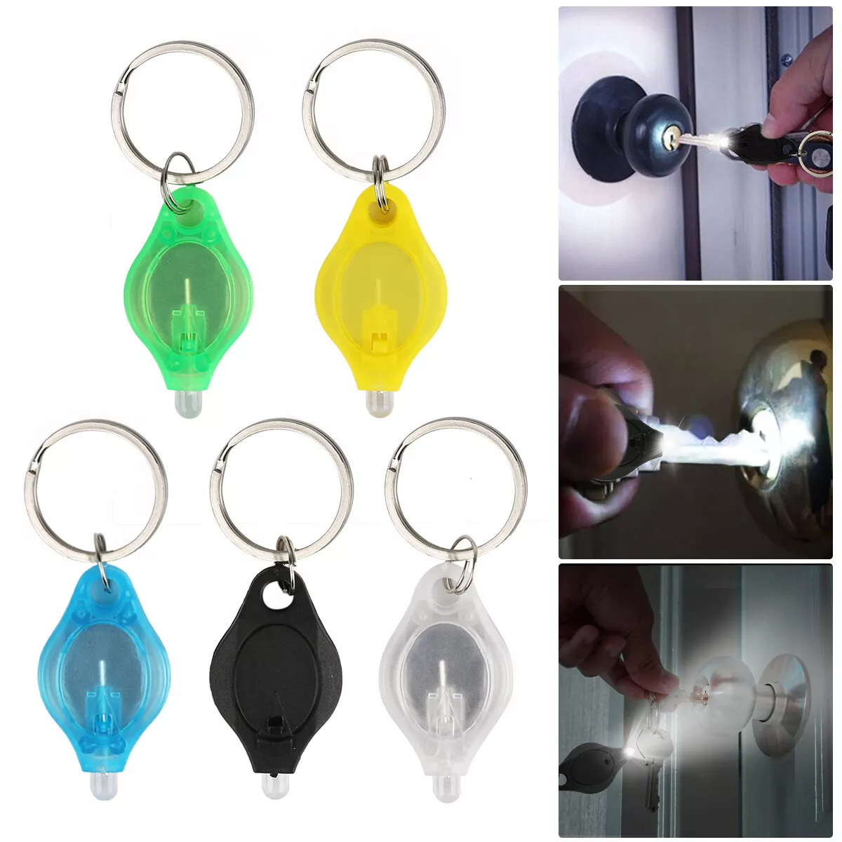 Mini Bright LED Micro Light Keychain Squeeze Light Key Ring Camping Hiking Best