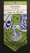 Molly Hatch "Wear for Luck" Original Art 100 Cotton Bandana Scarf 21 x 21 NEW