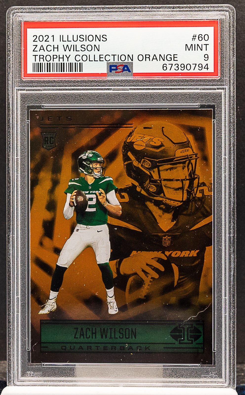 Zach Wilson Panini Illusions #60 Trophy Collection Orange