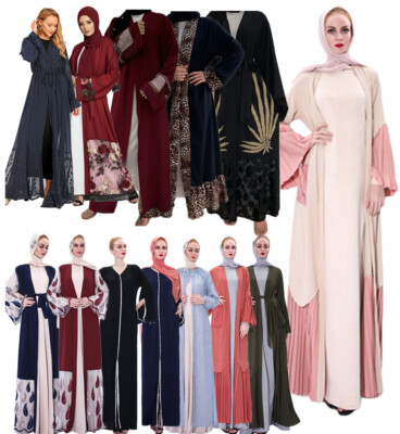 Autumn Abaya Ethnic Long Maxi Dress Muslim Women Cocktail Kaftan Open  Cardigan | eBay