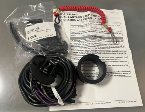 Mercury Dual Lanyard Stop Switch 87-814324A-2 New Boxed QuickSilver - Picture 1 of 5