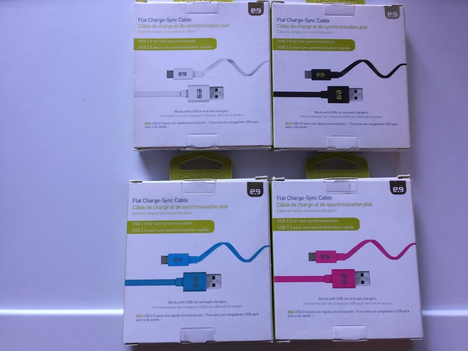 Pure Gear Flat Round Charge Sync Cable for MICRO USB Devices   48" 4FT 1.2M New - Image 2 of 3