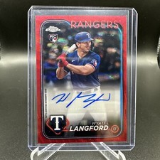 2024 Langford TOPPS CHROME UPDATE RED WAVE REFRACTOR RC AUTO /5 RANGER RC