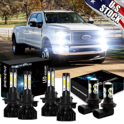 #ad #ad For Ford F250 F350 F450 2005 2019 6x White LED Headlight Hi LoFog Light Bulbs $49.99