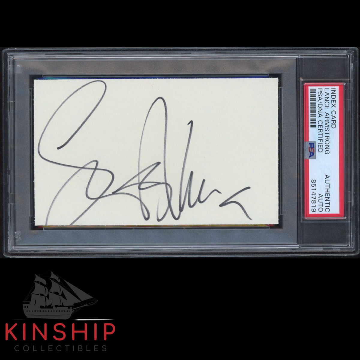 Lance Armstrong signed 3x5 Cut PSA DNA Slabbed Cyclist Auto Rare