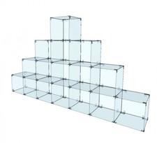 Steckvitrine Glasvitrine Glasregal Pyramide Präsentation Verkaufsregal 165 cm
