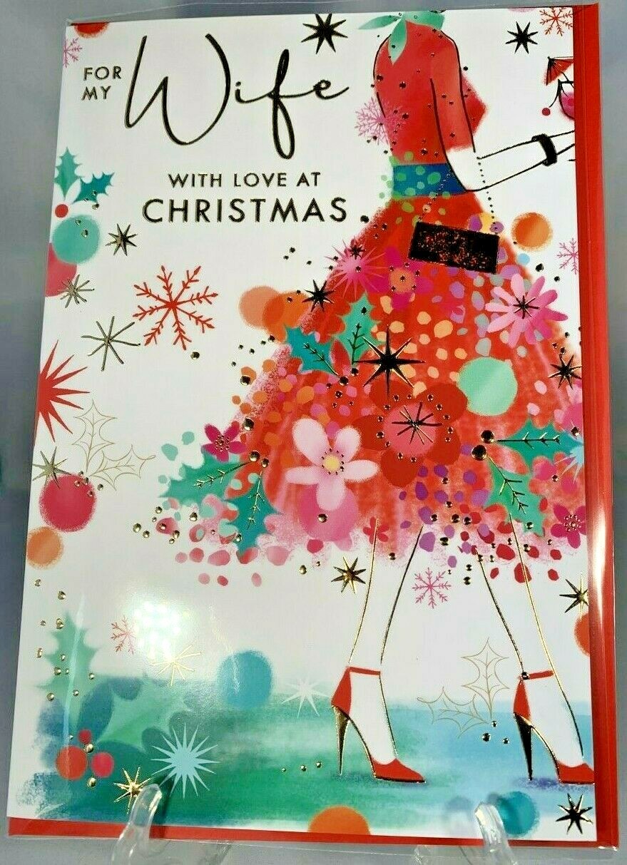 Christmas Card Wife With Love Xmas Foil Finish