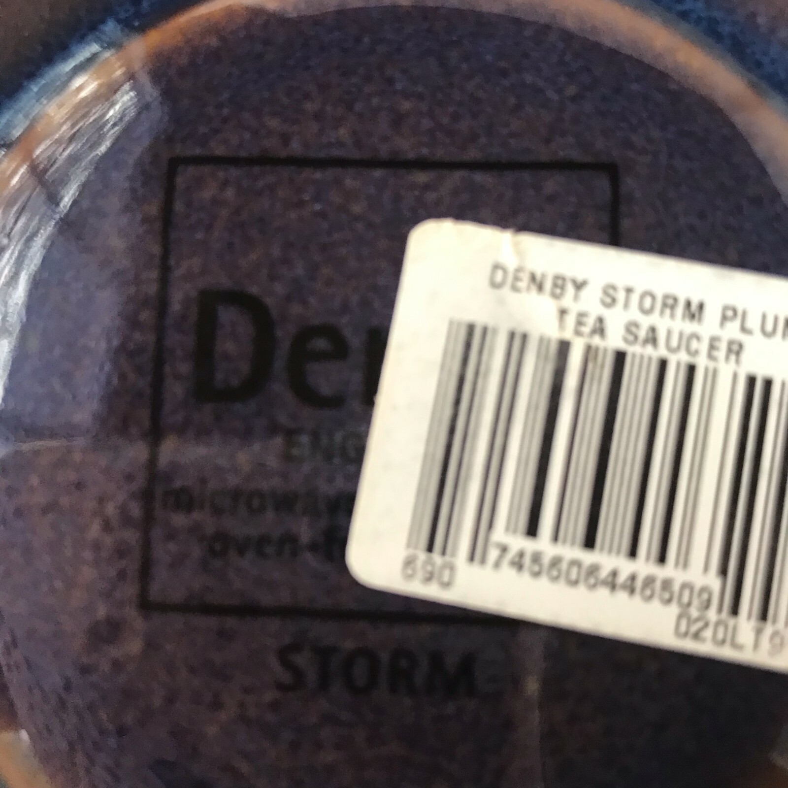 Denby England Storm Plum Tea Saucer NWT 6&rdquo; New with Tag Discontinued