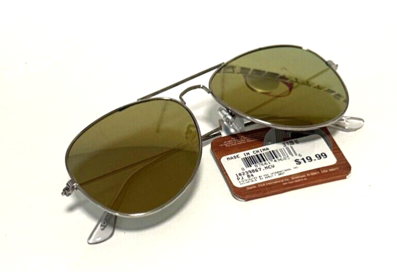 Panama Jack Pilot Sunglasses Mirror Silver Violet Iridescent Lens Unisex