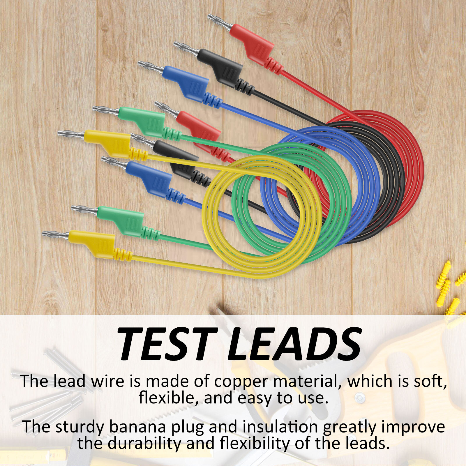 30PCS 4mm Stackable Banana Plug Test Lead Kit With Alligator ClipBack