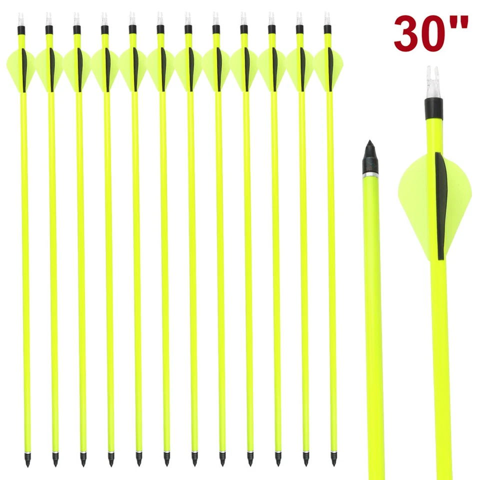 12Pcs 28/30/32" Carbon Arrows Spine500 For Compound & Recurve Bow Hunting Target - Image 4 of 4