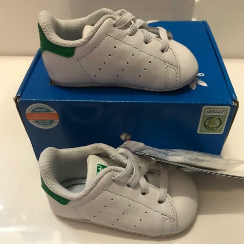 Adidas Stan Smith Crib - UK 1K/2K - B24101 - White/Green - Toddlers | eBay