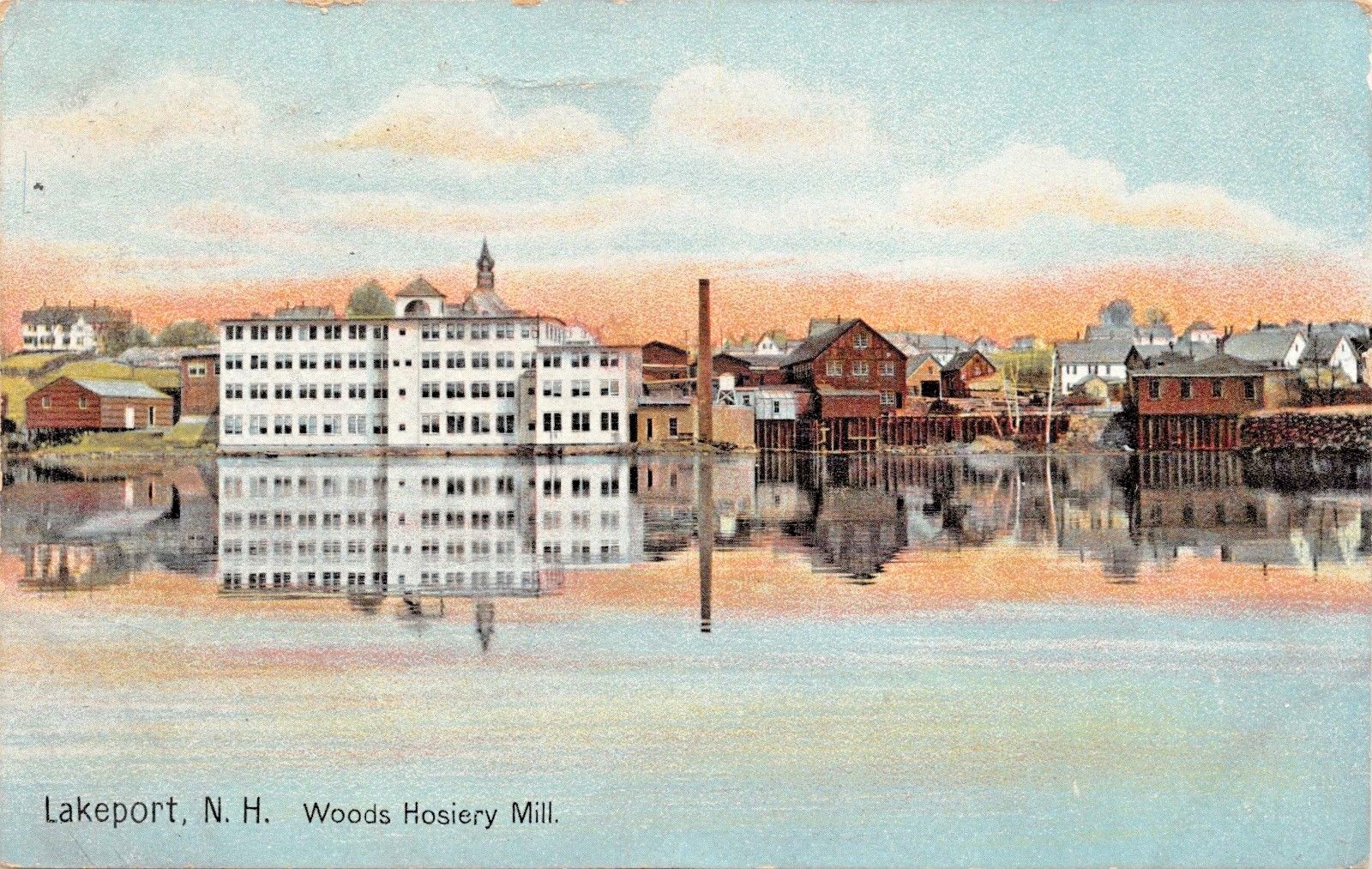 LAKEPORT NEW HAMPSHIREWOODS HOSIERY MILLPOSTCARD 1908 PSTMK eBay