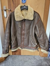 Vinatge Sheepskin Leather Flying Coat/ Aviator Jacket