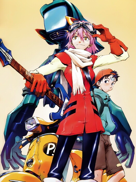 絵画 flk041094 V2175 FLCL Haruko Haruhara Painting Anime Manga Art Decor WALL
