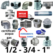 RACCORDERIA ZINCATA 1/2 3/4 1" RACC ZINCATO RACCORDI IDRAULICI ZINCATI ACQUA/GAS