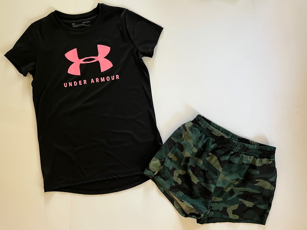 Under Armour Old Navy Girls Camo Running Shorts & Tee 2-Piece Set  