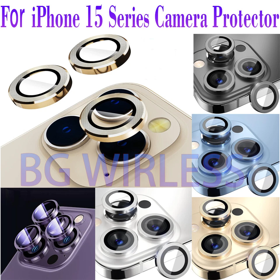 For iPhone 17 /16 15/14/13 Max Tempered Glass Camera Lens Protector Metal Ring - Image 2 of 4