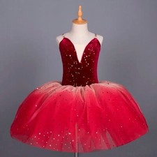 Red Purple Ballet Dress Kids Ballet Dress Tutu Skirt With Straps Ballerina