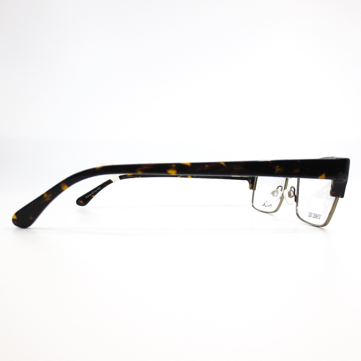 New Max Cole MC-1504 Col.10 Dark Tortoise & Gold Eyeglasses 55/19/150 Max Cole MC 1504 COL 10 Eyeglasses Frames Brown Rectangle  main image 4