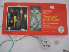 20 VINTAGE CHRISTMAS TREE LIGHTS PIFCO ICICLE SHAPED J2751-2 MADE IN TAIWAN
