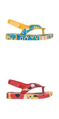Mini Melissa Toddlers Ipanema Open Toe Hook & Loop Strap Flip Flop Girls Sandals