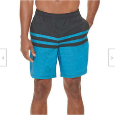 Kirkland Signature Men's Swim Shorts, Size L, Color Black/Blue