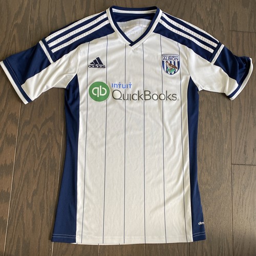 Adidas West Bromwich Albion WBA 2014-15 home football shirt jersey Small S EUC - Picture 2 of 12