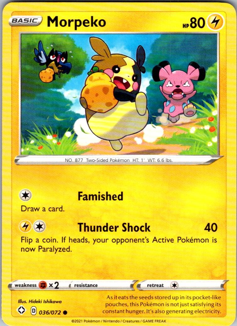 Morpeko 036/072 Common Shining Fates Pokemon Near Mint